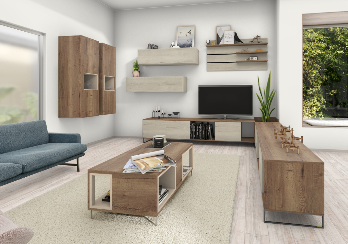 Tobacco oak coffee shop table